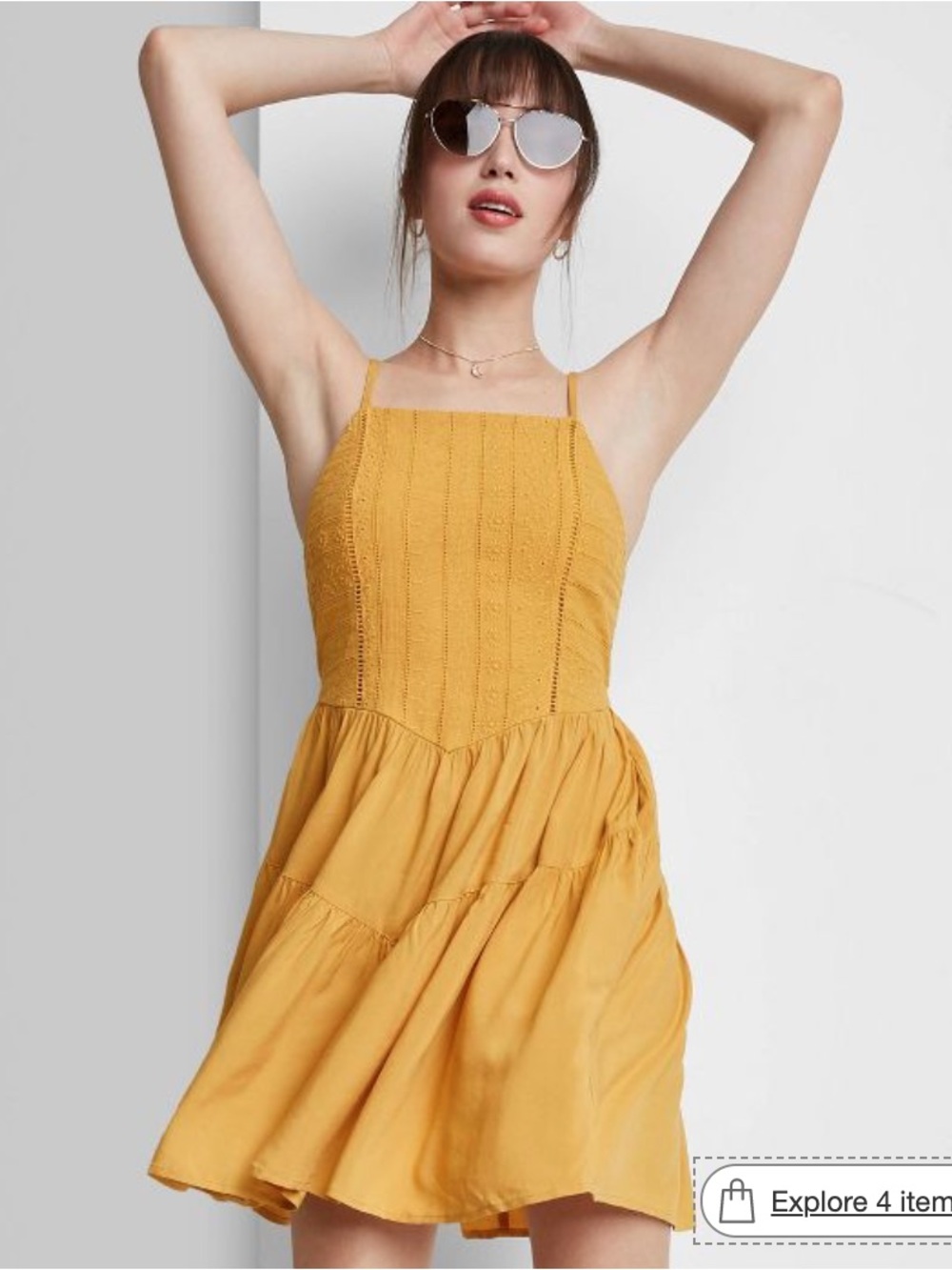 Yellow Spaghetti Strap Summer Dress
